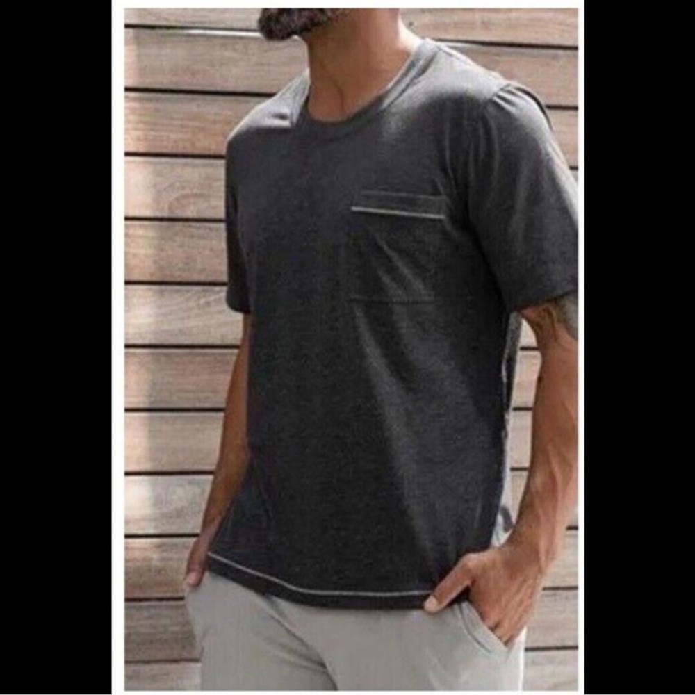 NWOT LUNYA Mens Sleep Shirt XL Gray Pullover Crew RESTORE Short Sleeve Tee LAHGO